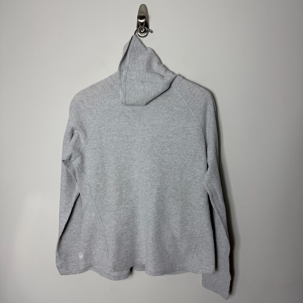 Kuhl Funnel Neck Pullover Waffle Thermal Knit Long Sleeve Shirt Gray Large 1135